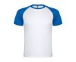 T-shirt de sport bicolore 140 g/m² Roly Direct Indianapolis  couleur blanc/bleu