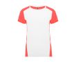 T-shirt technique bicolore pour femme 135 g/m² Roly Direct Zolder  couleur corail