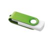 pendrive con cuerpo blanco y clip de color color verde