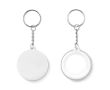 Porte-clés avec badge publicitaire ~ 44mm couleur  blanc