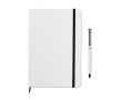 Set de carnet A5 et stylo publicitaires couleur blanc