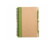 Carnet en papier recyclé avec détail en couleur couleur lime