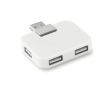 Hub personnalisé USB de 4 ports couleur  blanc