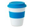 Tasse en plastique personnalisée avec couvercle 350ml couleur  bleu