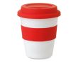Tasse en plastique personnalisée avec couvercle 350ml couleur  rouge