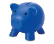 Tirelire publicitaire en forme de cochon couleur bleu