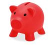 Tirelire publicitaire en forme de cochon couleur rouge