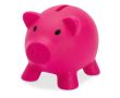 Tirelire publicitaire en forme de cochon couleur fuchsia