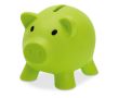 Tirelire publicitaire en forme de cochon couleur lime