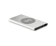 Chargeur sans fil et power Bank 400mAh couleur argenté mat