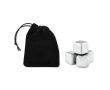 Set de cubes de glace métallique dans un sac couleur noir
