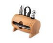 Set à vin original en forme de tonneau couleur bois