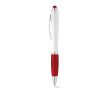 Un stylo classique avec un corps blanc couleur rouge