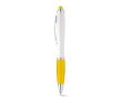 Un stylo classique avec un corps blanc couleur jaune