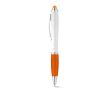 Un stylo classique avec un corps blanc couleur orange