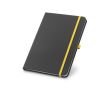 Carnet publicitaire A5 avec un support pour le stylo couleur jaune