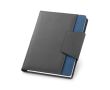 Cahier publicitaire avec une fermeture magnétique couleur bleu
