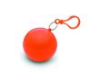 Imperméable publicitaire dans une boule ronde couleur orange