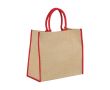 Sac cabas personnalisé en toile de jute couleur rouge