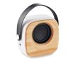 Mini enceinte personnalisable en bambou couleur blanc