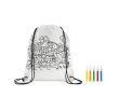 Sac cordon à colorier pour les enfants couleur blanc