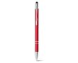 Stylo gravé en aluminium avec pointe tactile couleur rouge