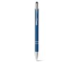 Stylo gravé en aluminium avec pointe tactile couleur bleu roi