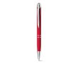 Stylo avec des finitions en caoutchouc souple couleur rouge