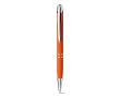 Stylo avec des finitions en caoutchouc souple couleur orange