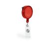 Porte-badge extensible avec clip métallique couleur rouge
