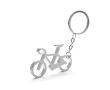 Porte-clés publicitaire en forme de vélo couleur argenté