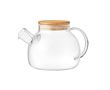 Théière en verre avec couvercle en bambou couleur transparent