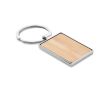 Porte-clés rectangulaire en bambou couleur bois