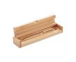 Stylo imprimé dans une boîte en bambou couleur bois