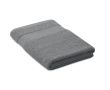 Serviette avec logo en coton organique couleur gris