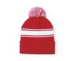 Bonnet publicitaire avec pompon couleur rouge