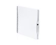Cahier à spirale écologique avec stylo couleur blanc