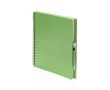 Cahier à spirale écologique avec stylo couleur vert