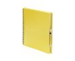 Cahier à spirale écologique avec stylo couleur jaune