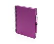 Cahier à spirale personnalisé avec stylo couleur fuchsia