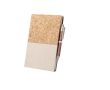 Carnet avec logo écologique en liège couleur ivoire