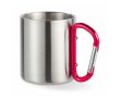 Mugs personnalisés avec mousqueton 220ml couleur rouge