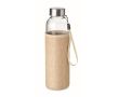 Bouteille en verre avec étui en jute couleur beige