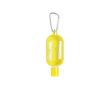 Gel hydroalcoolique avec mousqueton couleur jaune