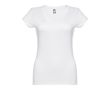 T-shirt floqué avec col V pour femme 150 g/m2 couleur blanc