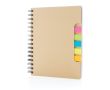 Carnet avec notes adhésives variées couleur marron