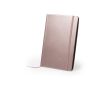Carnet avec couverture en similicuir métallique couleur rose clair 