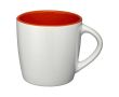 Tasse avec extérieur blanc et intérieur coloré couleur orange foncé