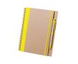 Carnet à spirale en carton recyclé couleur jaune