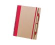 Carnet à spirale en carton recyclé couleur rouge